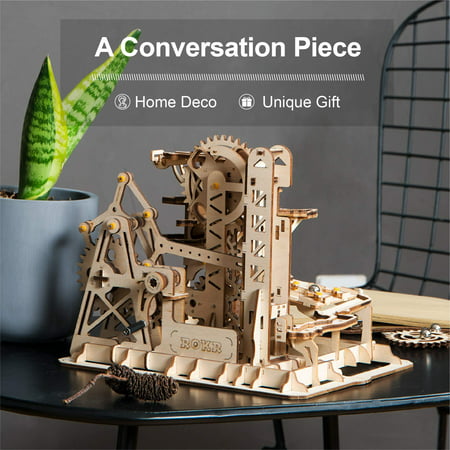 ROKR Mechanical Gears DIY Building Kit Mechanical Model Construction Kit with Balls for Teens and Adults Tower Coaster 